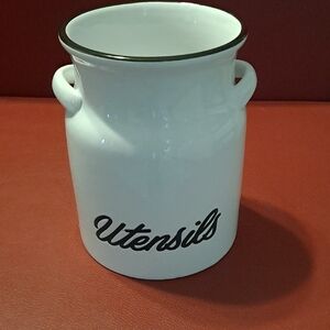 Brand New In Box White Ceramic Utensil Holder